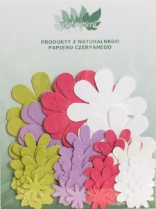 Kwiaty zielono-białe (dekory papierowe)