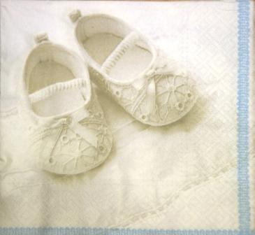 Serwetki decoupage - wzór 6 - buciki niemowlęce
