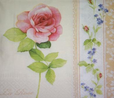 Serwetki decoupage - wzór 12 - róża i różyczki