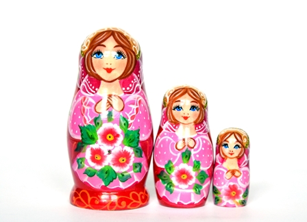 Matrioszka siemionowska autorska - 3 lalki