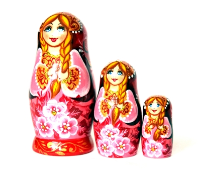 Matrioszka siemionowska autorska - 3 lalki