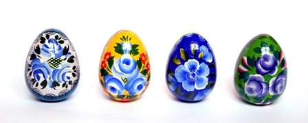 Pisanka, jajo ozdobne wielkanocne siemionowskie, kwiaty 55 x 40 mm
