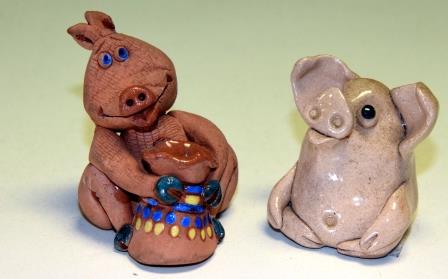 Figurka ceramiczna świnka