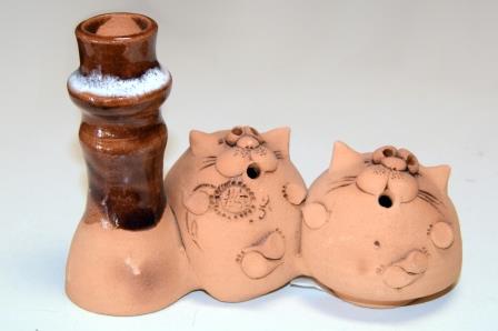 Świecznik ceramiczny koty