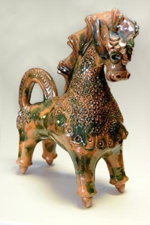 Figurka koń - ceramika huculska