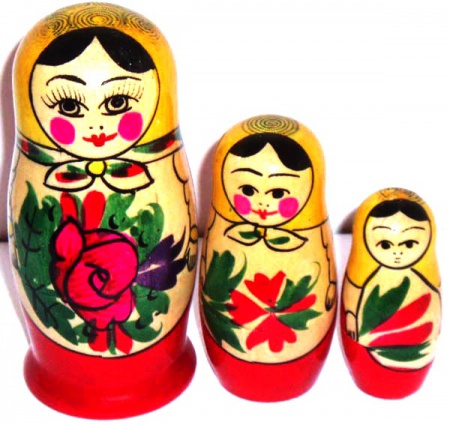 Matrioszka styl siemionowski tradycyjny 3 lalki